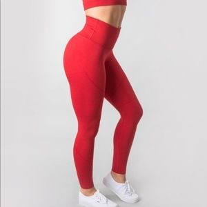 Alphalete Surface Pocket Leggings - Red